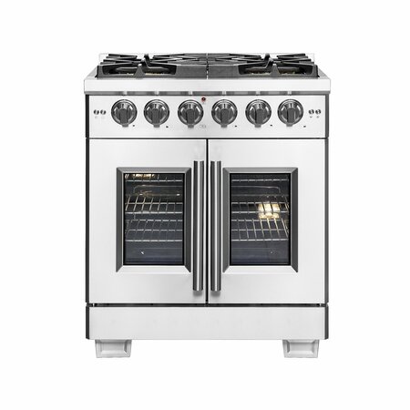 FORNO Capriasca 30In. Freestanding French Door Gas Range FFSGS6460-30